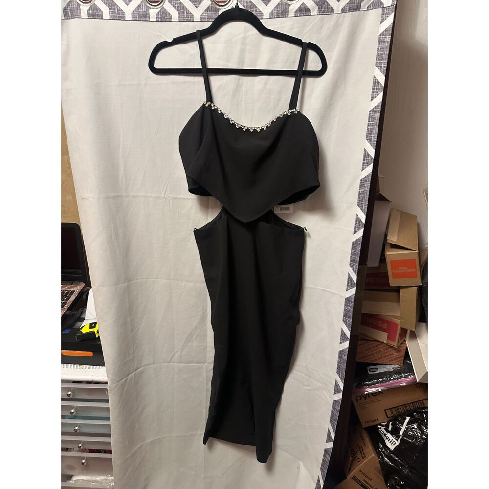 NWT Likely Josie Dress Crystal Embellished Sleeveless Cut Out Size 10 Black